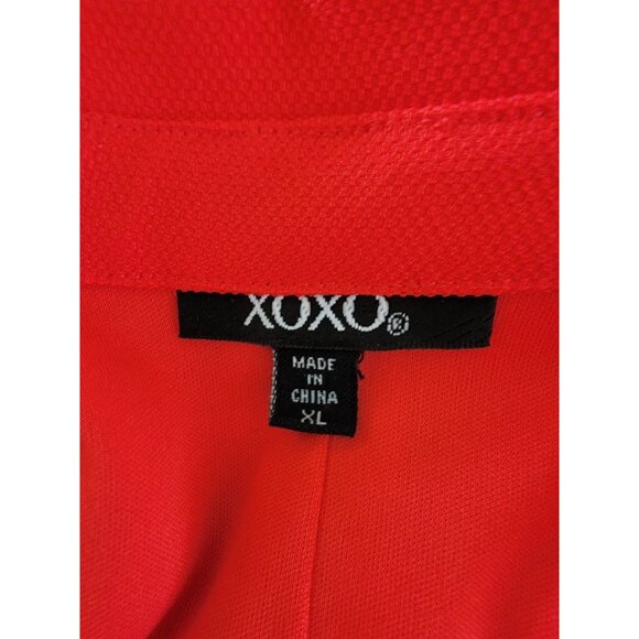 XOXO Red Zip Front Y2K Sheath Structured Preppy Dress XL - Picture 3 of 5